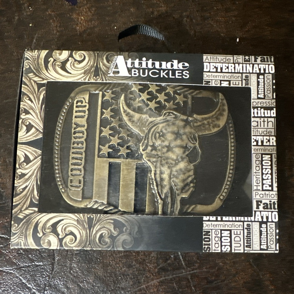 Montana Silversmiths Western Belt Buckle Cowboy Up Bronze A713C